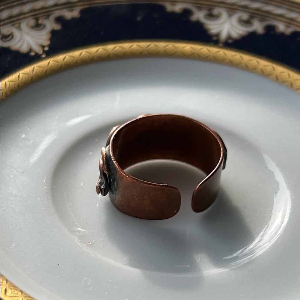 Vintage Solid Copper Braided Adjustable Cuff Ring - image 6